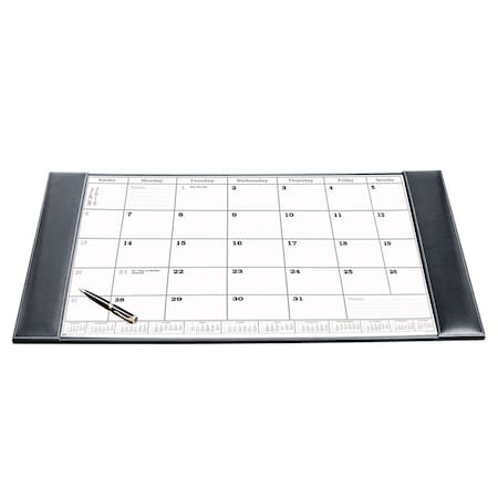 Dacasso Rustic Black Leather Desk Pad w/ 2022 Calendar Insert, 34 x 20 PR-1250